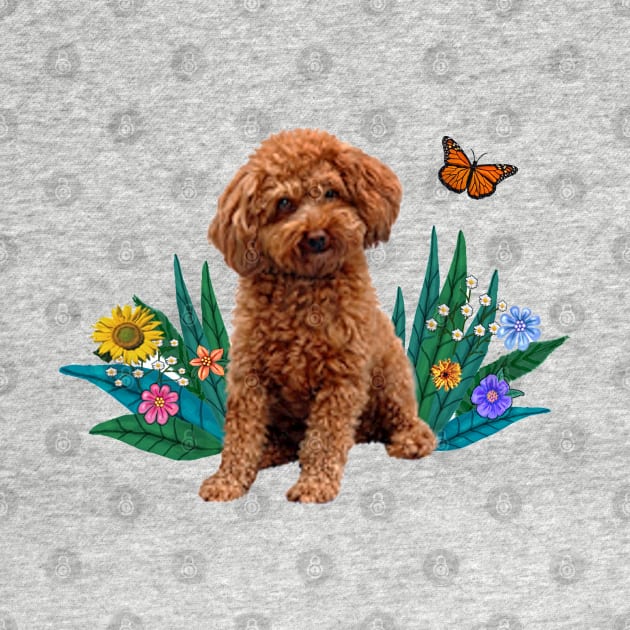 An Apricot Poodle and Butterfly by Dogs Galore and More